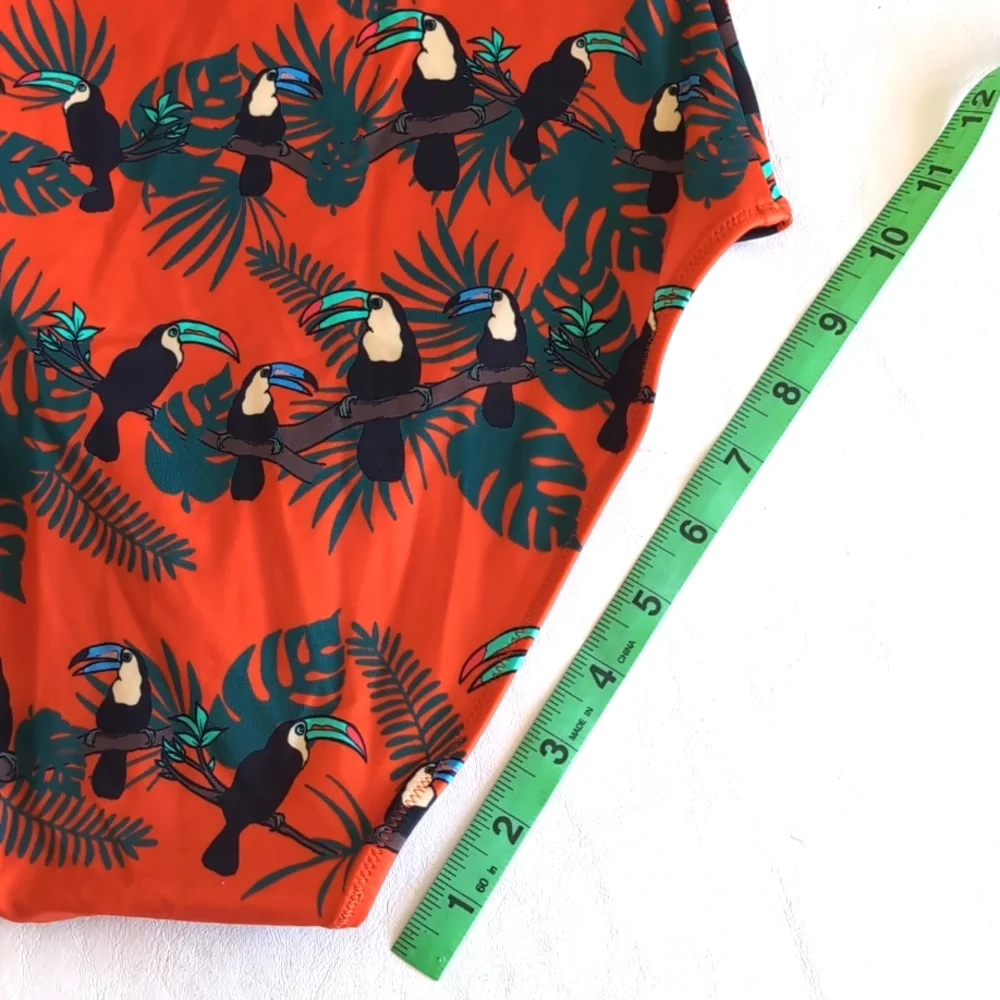 MeUndies Tucan One Piece Bathing Suit Bird Print Women's Size XS